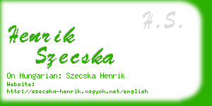 henrik szecska business card